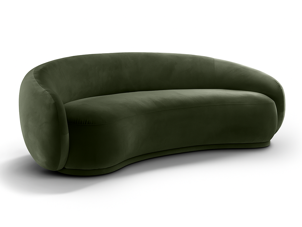 Curved Olive Sofa