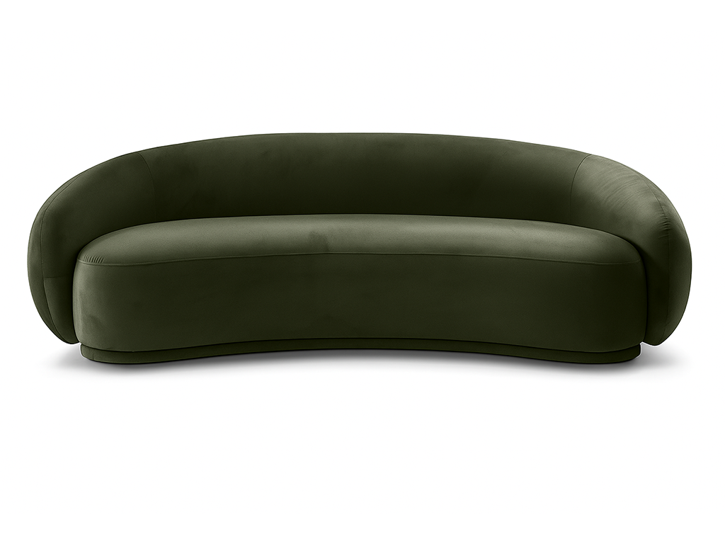 Curved Olive Sofa